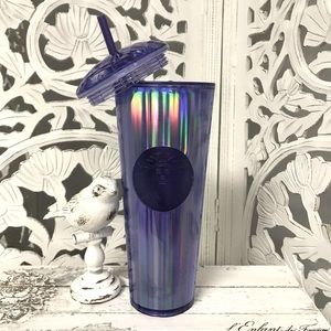 Starbucks Venti Tumbler Purple Kaleidoscope Rainbow, Domed Lid,Purple Iridescent